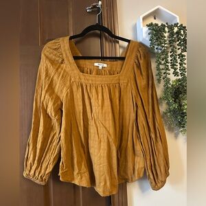 Madewell Square Neck Puff Sleeve Blouse